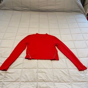 Red long sleeve crop top